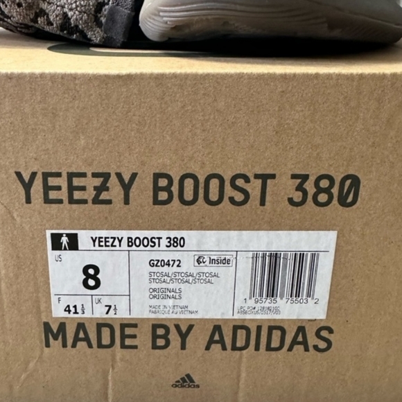 NWT Men's Adidas Yeezy Boost 380 Stone Salt - Picture 4 of 11